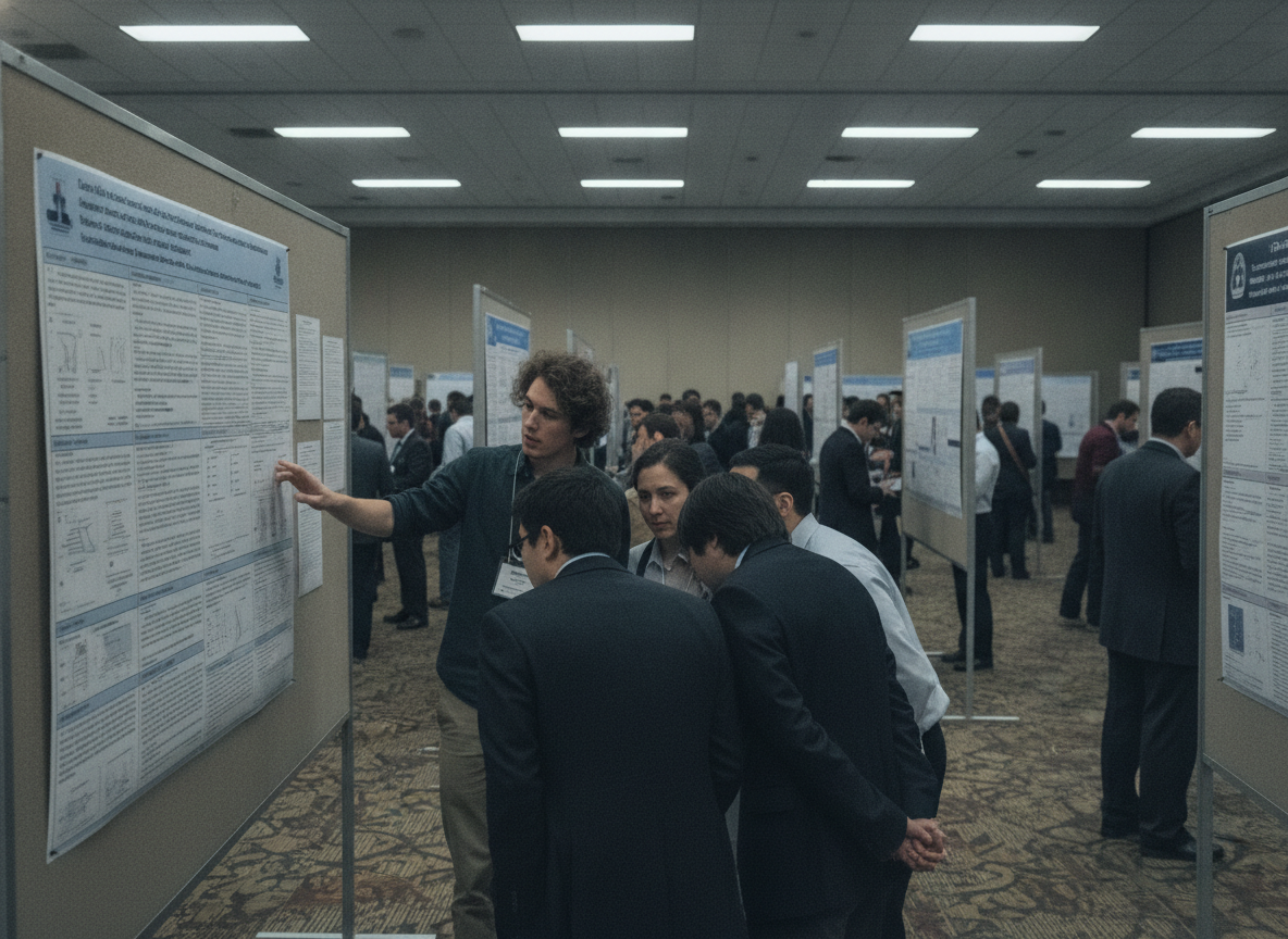 Crowded conference poster session